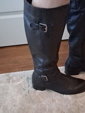 Franco Sarto Black Knee-High Riding Boots